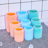 Dog Paw Cleaner Cup miękkie silikonowe grzebienie przenośne na świeże powietrze dla zwierząt domowych ręcznik podkładka pod stopy łapa szczotka do czyszczenia szybko myj stopkę czerpak porządkowy 5